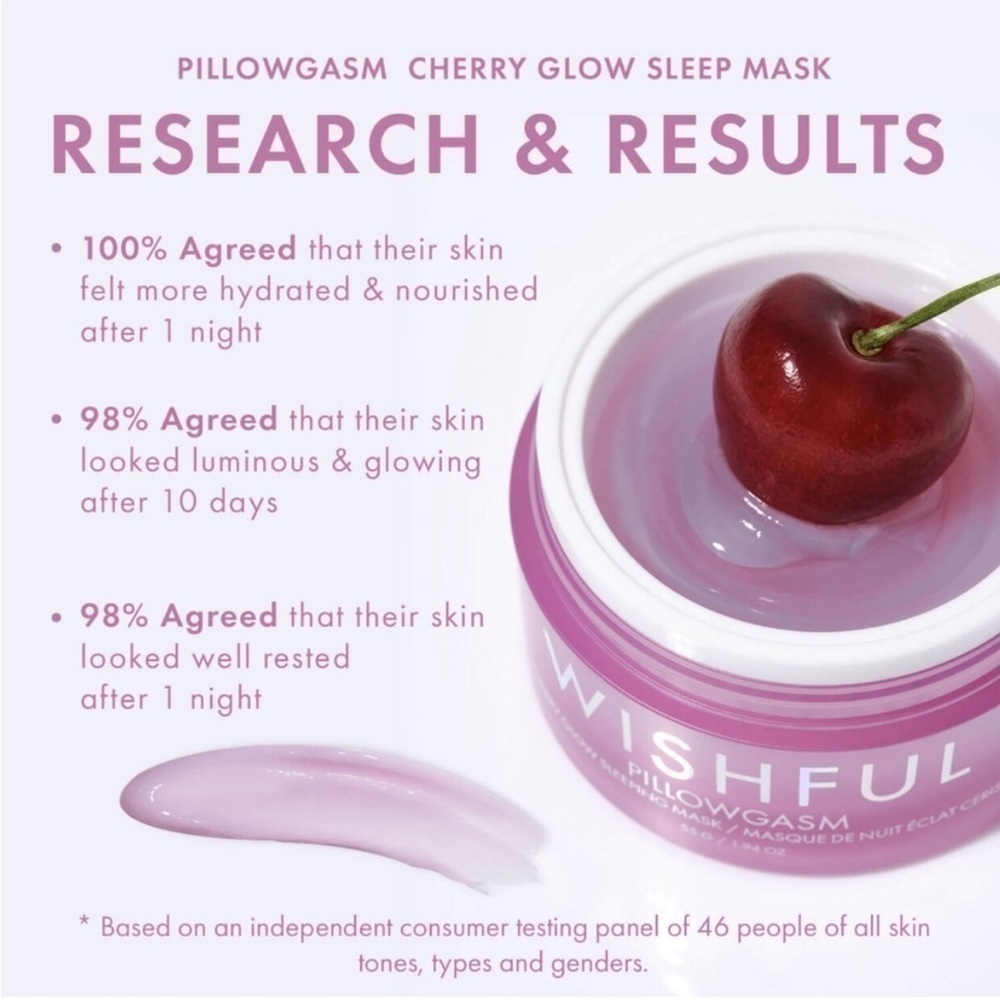 WISHFUL by HUDA BEAUTY Pillowgasm Cherry Glow Sleeping Mask - Picture 3 of 12